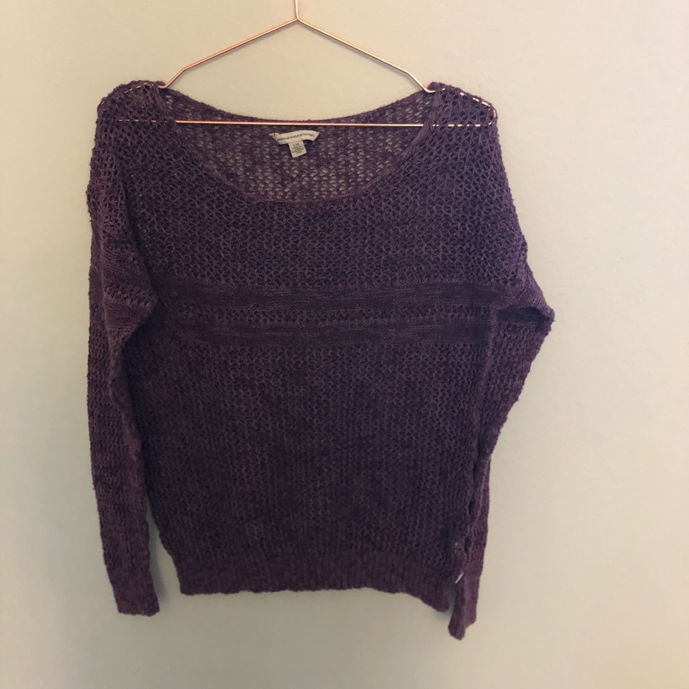 American eagle purple knit sweater